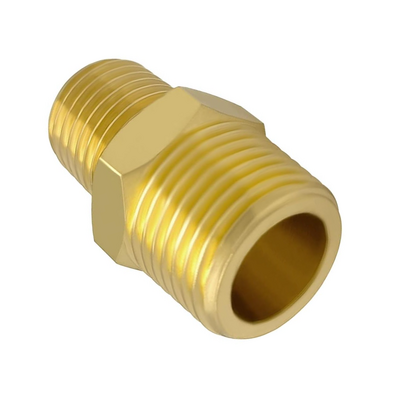 123-N4-N5 FLOFLEX BRASS PIPE FITTING REDUCING HEX NIPPLE 1/2" MALE X 3/4" MALE NPT